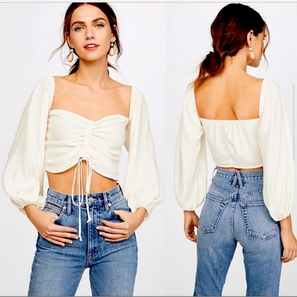 Reformation Desmond crop white top